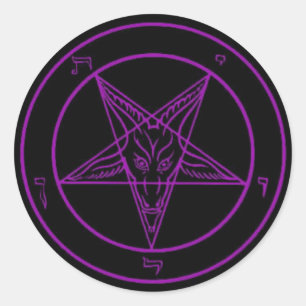 Etiquetas pretas/roxas de Baphomet