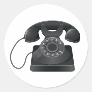 Etiquetas pretas velhas do telefone
