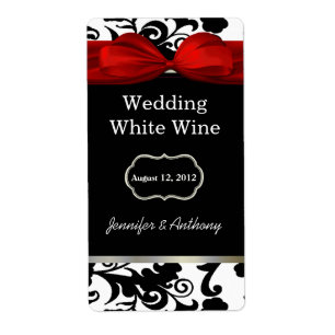 Etiquetas preto e branco do vinho do casamento