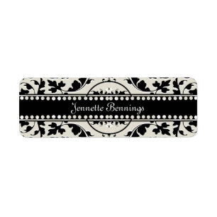 Etiquetas preto e branco elegantes do nome do