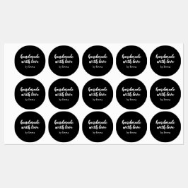 Etiquetas Preto Personalizado Artesanal com Amor Minimalista