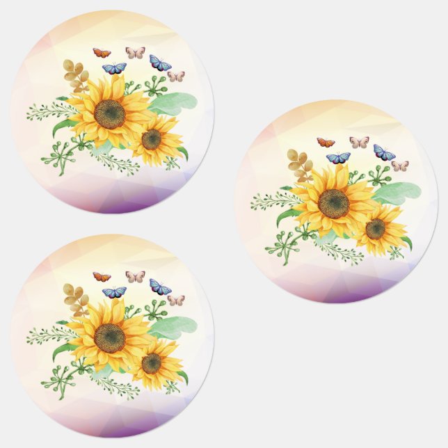 Etiquetas primavera de girassol (Grupo)