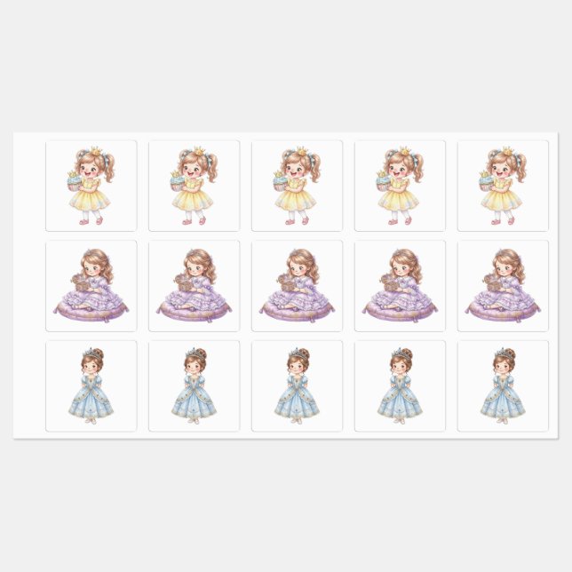 Etiquetas Princesa Fofa (Folha)
