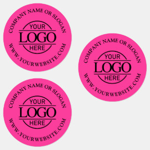 Etiquetas Promocional de logotipo empresarial rosa simples E