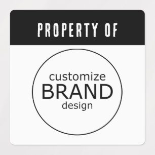 Etiquetas Propriedade Black Stripe Do Logotipo Comercial Da