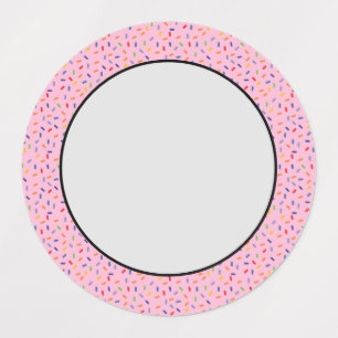 Etiquetas Purpurina Arco-íris Confete Colorido Rosa Claro