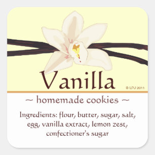 Etiquetas quadradas customizáveis da baunilha