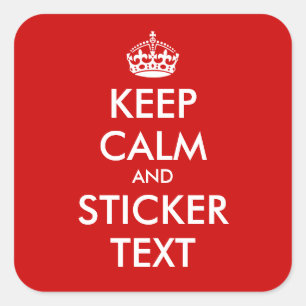 Etiquetas quadradas de KeepCalm   Personalizable
