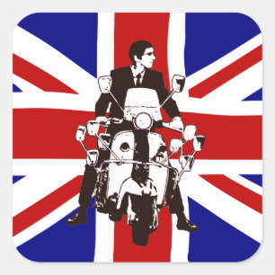 Etiquetas quadradas do cavaleiro UJ 2 do patinete