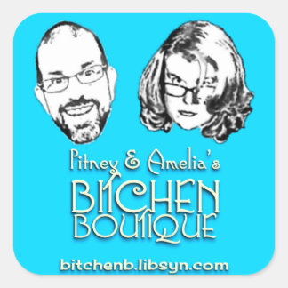 Etiquetas quadradas do logotipo Bitchen Boutique (