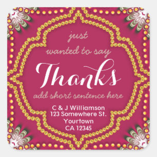 Etiquetas quadradas dos obrigados orientais reais