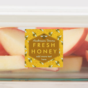 Etiquetas Querida Jar Bees e Honeycomb Fazendas