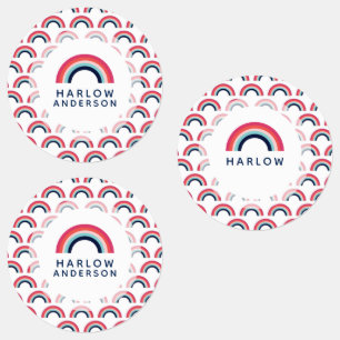 Etiquetas Rainbow Personalizado Name School Modern