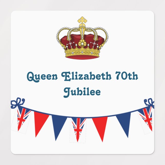 Etiquetas Rainha Elizabeth 70 Jubilee (Design 1)