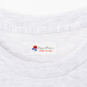 Etiquetas Red Poppy & Cornflower Red, White & Blue Clothing