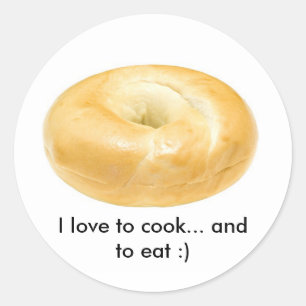 Etiquetas redondas com um bagel