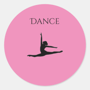 Etiquetas redondas cor-de-rosa da dança