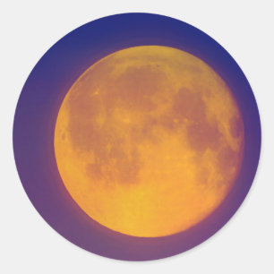 Etiquetas redondas da lua cheia dourada