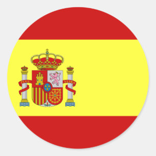 Etiquetas redondas de Española da bandera