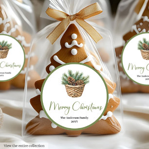 Etiquetas Redondas de Natal Botânicas Bohemianas M