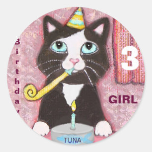 Etiquetas redondas do aniversário da idade feita
