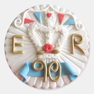 Etiquetas redondas do aniversário do 90 da rainha