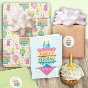 Etiquetas redondas do bolo de aniversário