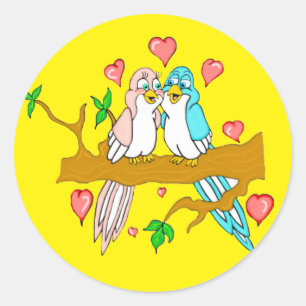 Etiquetas redondas do Lovebird