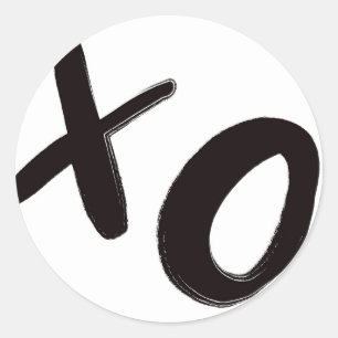 Etiquetas redondas dos abraços & dos beijos XO