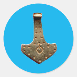 Etiquetas redondas grandes azuis Thor Hammer Doura