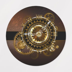 Etiquetas Relógio a vapor com engrenagens antigas