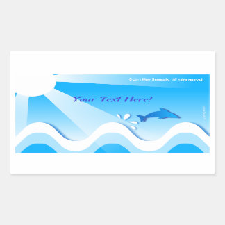 Etiquetas retangulares para o mar dos golfinhos (o