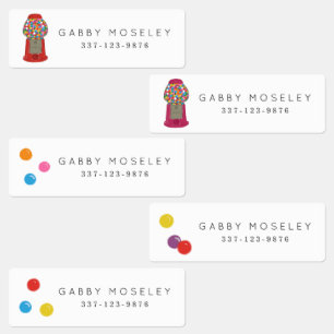 Etiquetas Retro Candy Gumball Machine Personalizada Kids'