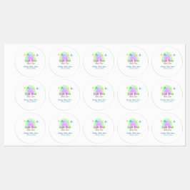 Etiquetas Retrorre o arco-íris brilha pequenas estrelas baby