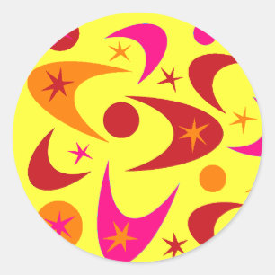 Etiquetas retros do Bumerangue de Starburst