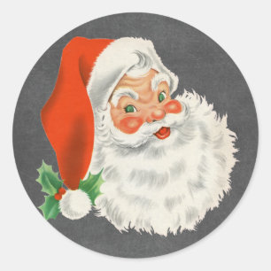 Etiquetas retros do Natal do quadro de Papai Noel