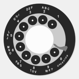 Etiquetas retros do telefone - preto/branco