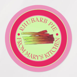 Etiquetas Rhubarb Stalks Homemade Pie da Cozinha de