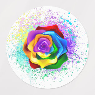 Etiquetas Rosa de arco-íris colorido