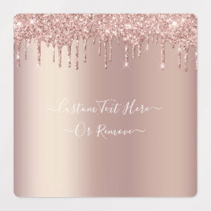 Etiquetas Rosa Dourado Dissipadores de brilho reluzentes - A