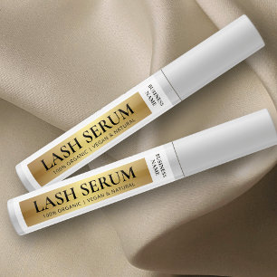 Etiquetas Rótulo da bisnaga Cosmética do Serum Lash Dourado