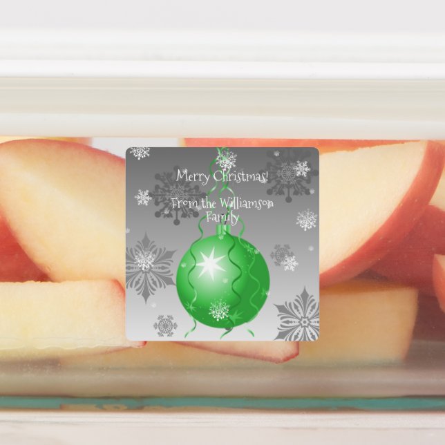 Etiquetas Rótulo de Assar Enfeite de Natal Verde Chique (Afixado)