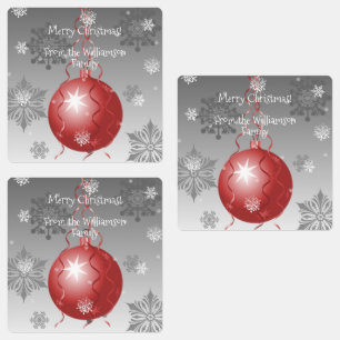 Etiquetas Rótulo de Baía do Enfeites de natal Vermelho