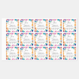 Etiquetas Rótulo de Bebida Floral Aquarela DIY Cheers