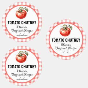 Etiquetas Rótulo de conserva de Chutney de Tomate com desenh