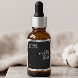 Etiquetas rótulo de cosméticos impermeável preto e quadrado 