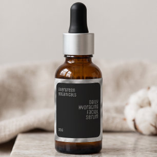 Etiquetas rótulo de cosméticos impermeável preto e quadrado 