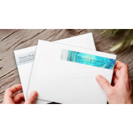 Etiquetas Rótulo de Endereço Elegante Moderno do Teal Gode A