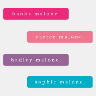 Etiquetas Rótulo de Nome Simples Arco-Íris Impermeável