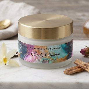 Etiquetas Rótulo de Pote de Cosméticos - Azul Turquesa, Azul